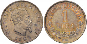 Vittorio Emanuele II (1861-1878) Lira 1863 M valore - Nomisma 917 AG Minimo colpetto al bordo 

 

qFDC/FDC