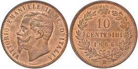 Vittorio Emanuele II (1861-1878) 10 Centesimi 1866 H - Nomisma 944 CU Conservazione eccezionale 

 

FDC