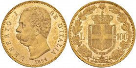Umberto I (1878-1900) 100 Lire 1891 - Nomisma 974 AU RRR Minimi graffietti e segnetti da contatto

 

qFDC