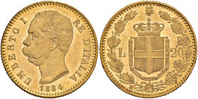 Umberto I (1878-1900) 20 Lire 1884 - Nomisma 983 AU RR Colpo al bordo

 

FDC