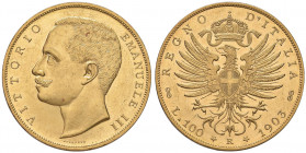 Vittorio Emanuele III (1900-1946) 100 Lire 1903 - Nomisma 1045 AU RR Insignificanti graffietti da contatto ma esemplare di eccezionale conservazione
...