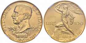 Vittorio Emanuele III (1900-1946) 100 Lire 1925 Prova senza sabbiatura - P.P manca ma con l’osservazione: “Qualcuno meglio riuscito di stampa è stato ...