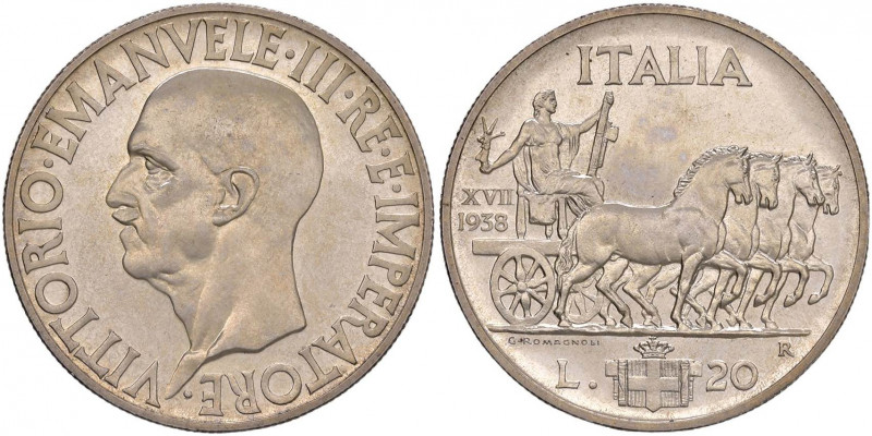 Vittorio Emanuele III (1900-1946) 20 Lire 1938 - Pagani 683 AG RRRR Tiratura di ...