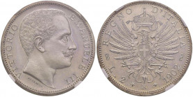 Vittorio Emanuele III (1900-1946) 2 Lire 1902 - Nomisma 1152 AG R In slab MS 63 cod. 2829689-005 

 

FDC