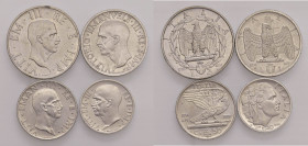 Vittorio Emanuele III (1900-1946) 2 e 1 Lira, 50 e 20 Centesimi 1936 - NI R Lotto di quattro monete come da foto

 

qFDC-FDC