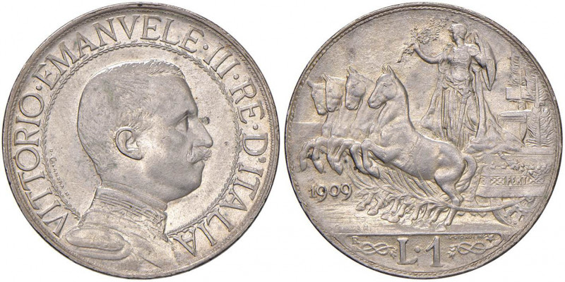 Vittorio Emanuele III (1900-1946) Lira 1909 - Nomisma 1199 AG 

 

qFDC