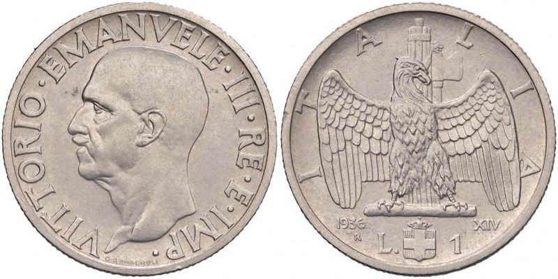 Vittorio Emanuele III (1900-1946) Lira 1936 - Nomisma 1219 NI R 

 

qFDC/FD...