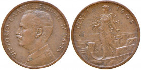 Vittorio Emanuele III (1900-1946) Centesimo 1908 Donna su prora - Nomisma 1396 CU RR

 

SPL