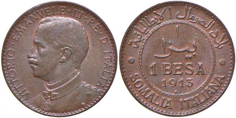 Vittorio Emanuele III (1900-1946) Somalia - Besa 1913 - Nomisma 1443 CU R Zone d...