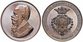 Umberto I (1878-1900) Medaglia 1892 inaugurazione monumento a Vittorio Emanuele II - Opus: A. Farnesi - AE (g 82,24 - Ø 55 mm) R Conservazione eccezio...