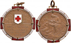 MONETE / MEDAGLIE DELLA CROCE ROSSA Medaglia 1915 in montatura d’epoca a smalti - Cavazzoni 13; Nomisma 1474 CU (g 12,63)

 

qFDC