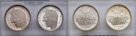 REPUBBLICA ITALIANA (1946-) 500 Lire 1965 e 1965 Dante prova - AG RR Due monete in plexiglas della zecca

 

FDC