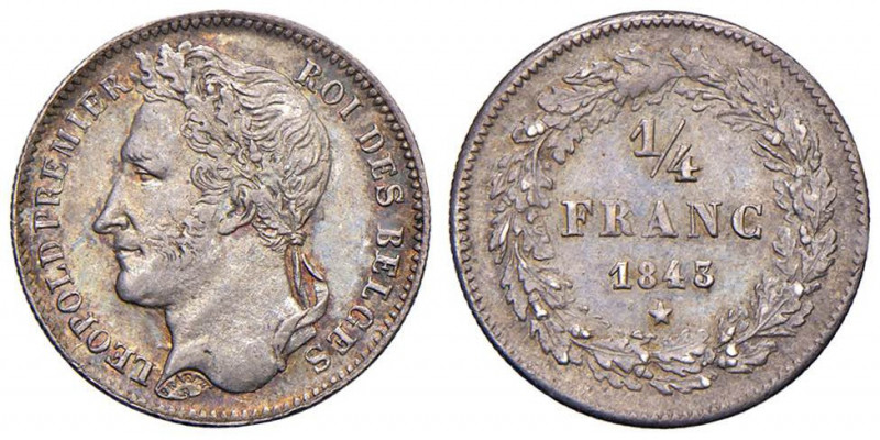 BELGIO Leopoldo I (1833-1865) Quarto di franco 1843 - KM 8 AG (g 1,25)

 

q...