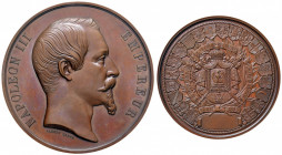 FRANCIA Napoleone III (1852-1870) Medaglia 1855 esposizione universale a Parigi - Opus: A. Barre - AE (g 116,31 - Ø 60 mm) Conservazione eccezionale ...