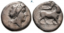 Campania. Neapolis circa 300-275 BC. Didrachm AR