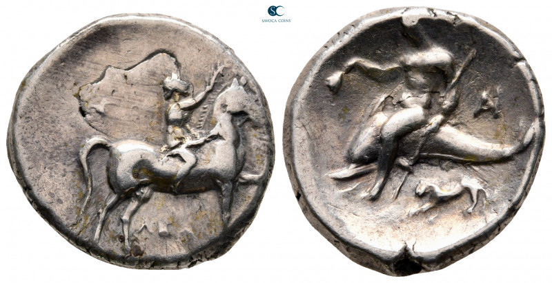 Calabria. Tarentum circa 272-240 BC. 
Nomos AR

20 mm, 6,51 g



very fin...
