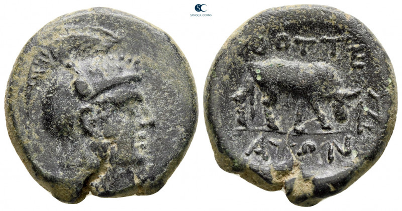 Macedon. Bottiaea Emathiae circa 148-146 BC. 
Bronze Æ

21 mm, 8,41 g



...