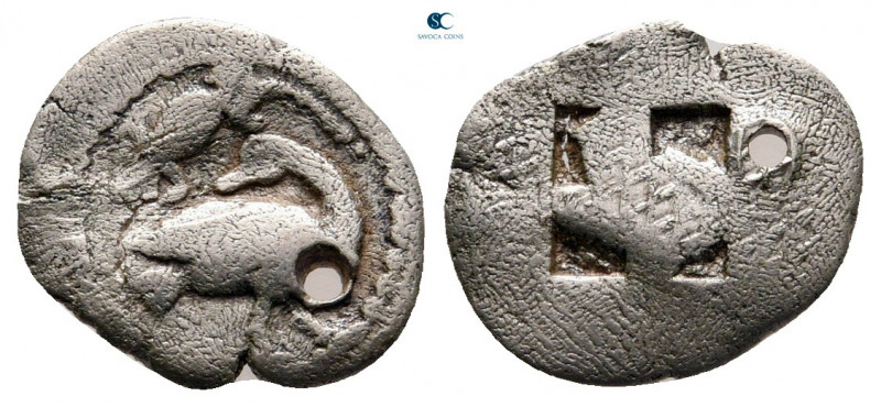 Macedon. Eion circa 460-400 BC. 
Trihemiobol AR

12 mm, 0,67 g



nearly ...