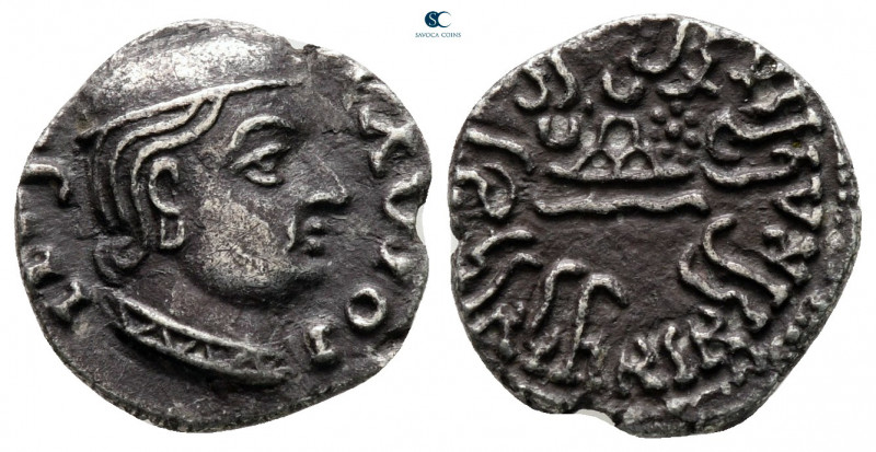 India. Rudrasena I AD 192-222. 
Drachm AR

13 mm, 2,12 g



nearly extrem...