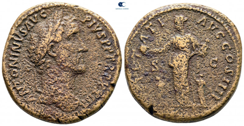 Antoninus Pius AD 138-161. Rome
Sestertius Æ

33 mm, 25,38 g



fine