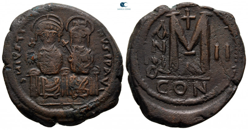 Justin II and Sophia AD 565-578. Constantinople
Follis or 40 Nummi Æ

29 mm, ...