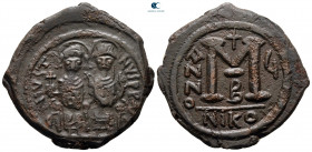Justin II and Sophia AD 565-578. Nikomedia. Follis or 40 Nummi Æ