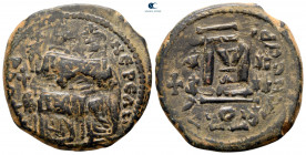 Phocas, with Leontia AD 602-610. Constantinople. Follis or 40 Nummi Æ