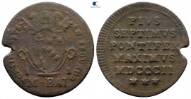 Italy. Papal State, Rome. Pius VII AD 1800-1823. Mezzo Baiocco CU
