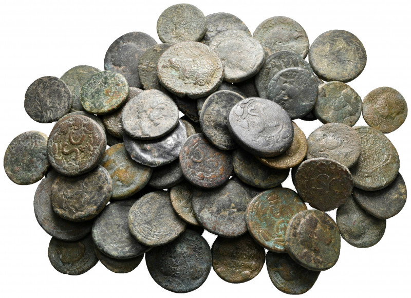 Lot of ca. 62 roman provincial bronze coins / SOLD AS SEEN, NO RETURN!

nearly...