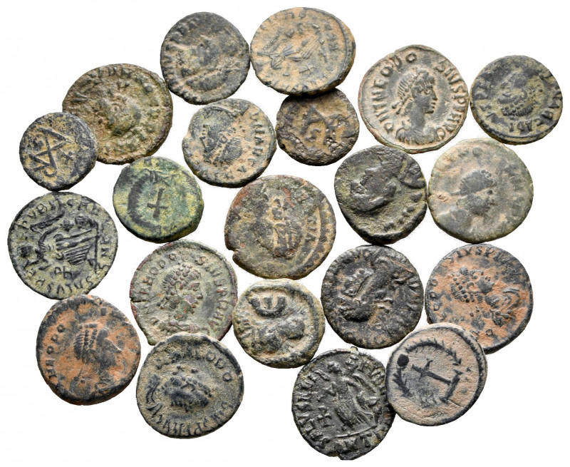 Lot of ca. 21 late roman bronze coins / SOLD AS SEEN, NO RETURN! 

very fine