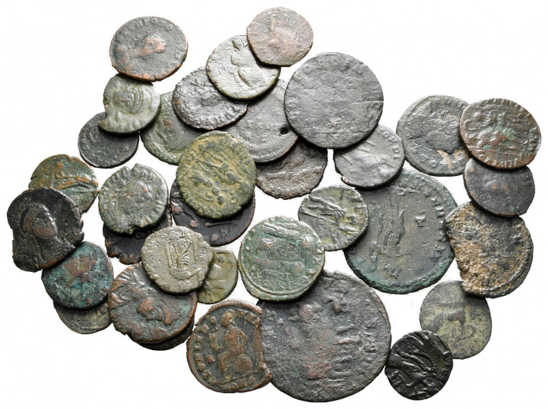 Lot of ca. 35 late roman bronze coins / SOLD AS SEEN, NO RETURN!

nearly very ...