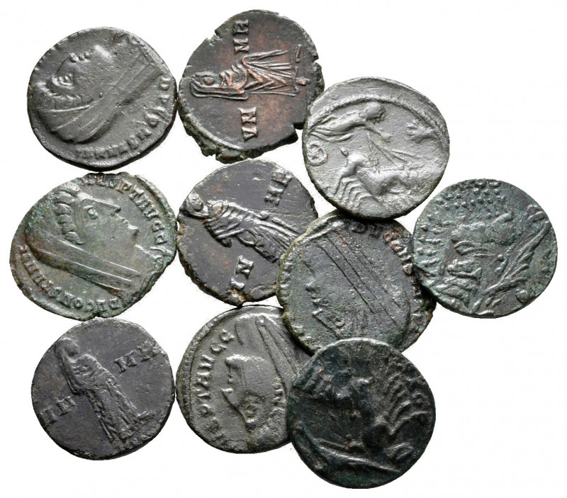 Lot of ca. 10 late roman bronze coins / SOLD AS SEEN, NO RETURN!

very fine