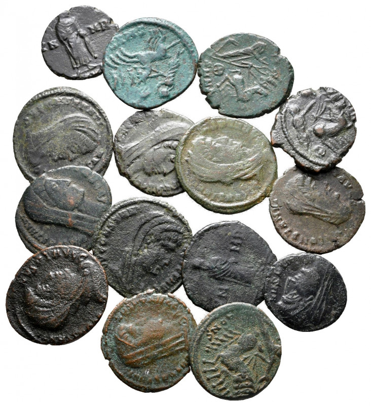 Lot of ca. 15 late roman bronze coins / SOLD AS SEEN, NO RETURN!

very fine