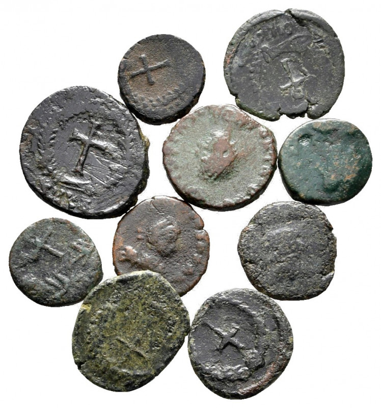 Lot of ca. 10 late roman bronze coins / SOLD AS SEEN, NO RETURN!

very fine