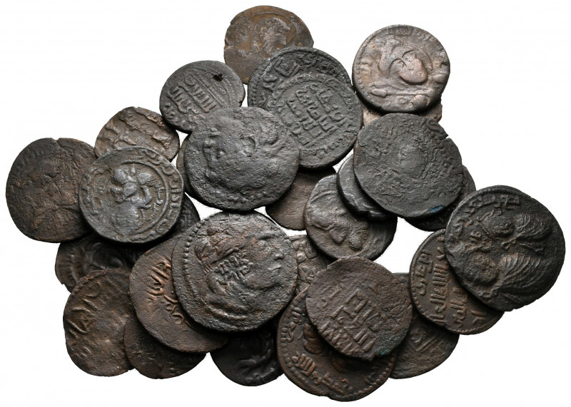 Lot of ca. 30 islamic bronze coins / SOLD AS SEEN, NO RETURN!

nearly very fin...