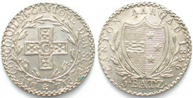 AARGAU. Kanton. 5 Batzen 1826, Silber, Prachtstück!