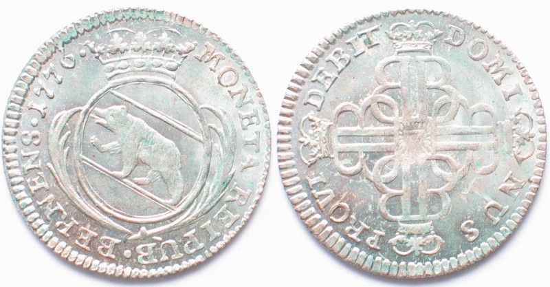 BERN. 10 Kreuzer 1776, Silber, Prachtstück!
HMZ 2-222j. stgl (BU)
