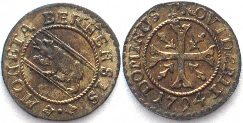 BERN. Vierer 1794, Billon, Erhaltung!
HMZ 2-226dd. unz (UNC)