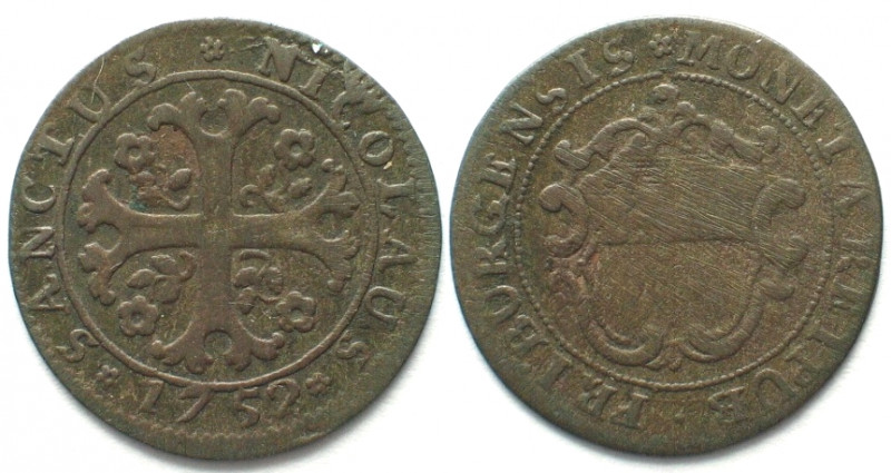 FREIBURG. Halbbatzen 1752, Billon
HMZ 2-277p. ss (VF)