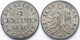 GENF. 5 Centimes 1840, Billon, Erhaltung!