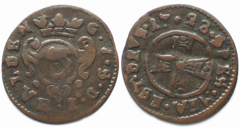HALDENSTEIN. Herrschaft. Bluzger 1728, Gubert v. Salis, Billon
HMZ 2-554i. ss (...