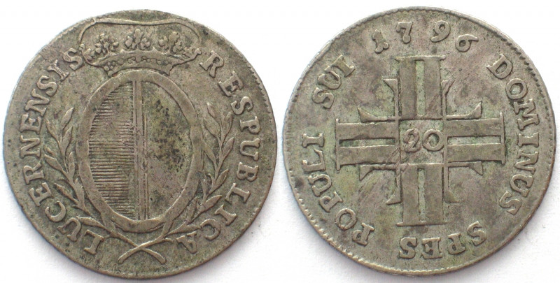 LUZERN. 20 Kreuzer 1796, Silber
HMZ 2-655h. ss (VF)
