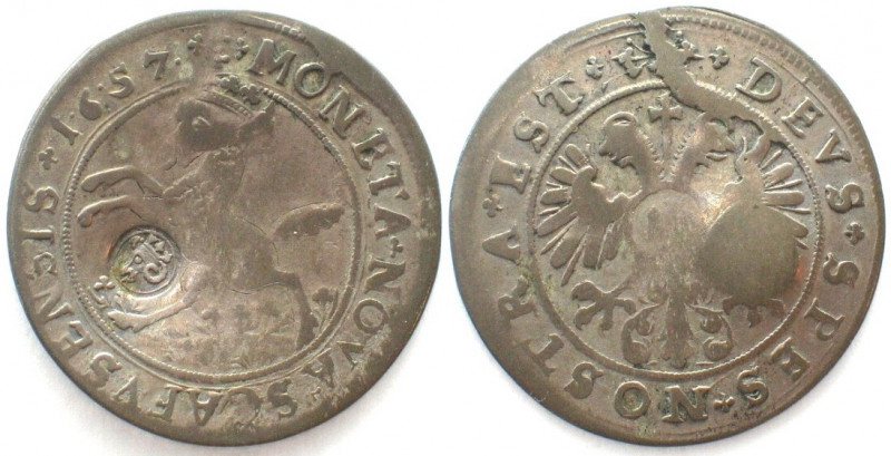SCHAFFHAUSEN. Örtli 1657, mit Gegenstempel, Silber. Abgebildet im HMZ!
HMZ 2-76...