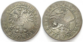 SCHAFFHAUSEN. Örtli 1657, Var. MON NOVA, mit Gegenstempel, Silber