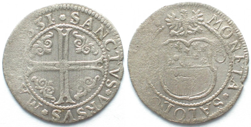 SOLOTHURN. Batzen 1631, Billon, Erhaltung!
HMZ 2-835g. Prägeschwäche am Rande /...