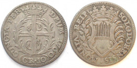 SOLOTHURN. 10 Kreuzer 1760, Silber, Sehr seltenes Jahr!