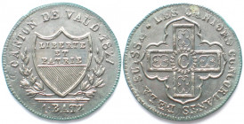 WAADT. Batzen 1827, Billon, Erhaltung!