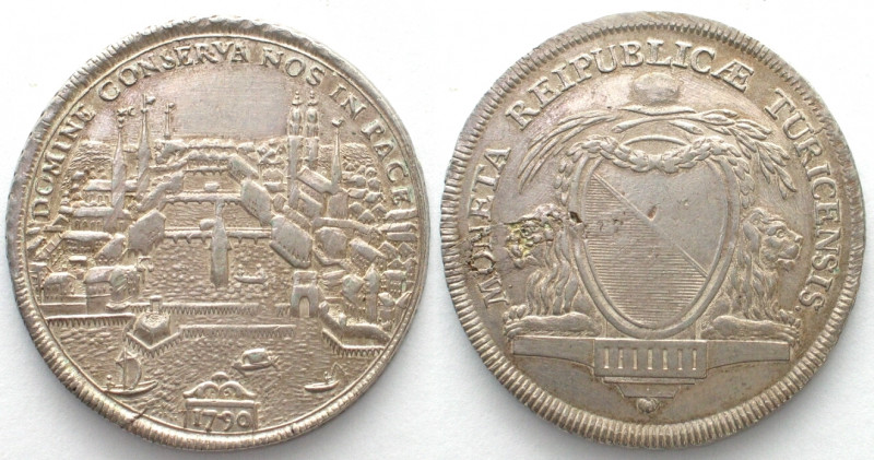 ZÜRICH. Taler 1790, Silber, Erhaltung!
 HMZ 2-1164lll. Schrötlingsfehler / flan...