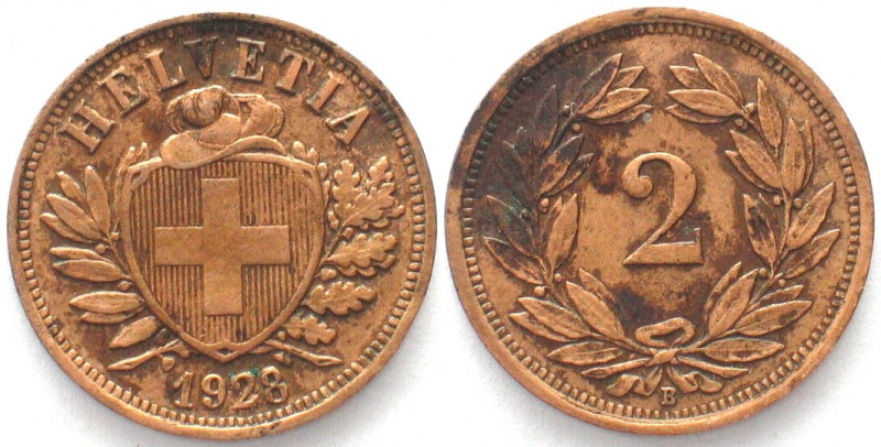 EIDGENOSSENSCHAFT. 2 Rappen 1928, Bronze
HMZ 2-1213ii, vz (XF)