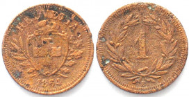 EIDGENOSSENSCHAFT. Rappen 1864, Bronze